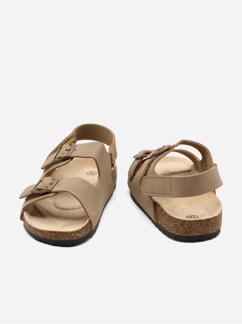 Sandali con chiusura a velcro Tortora - Kiabi