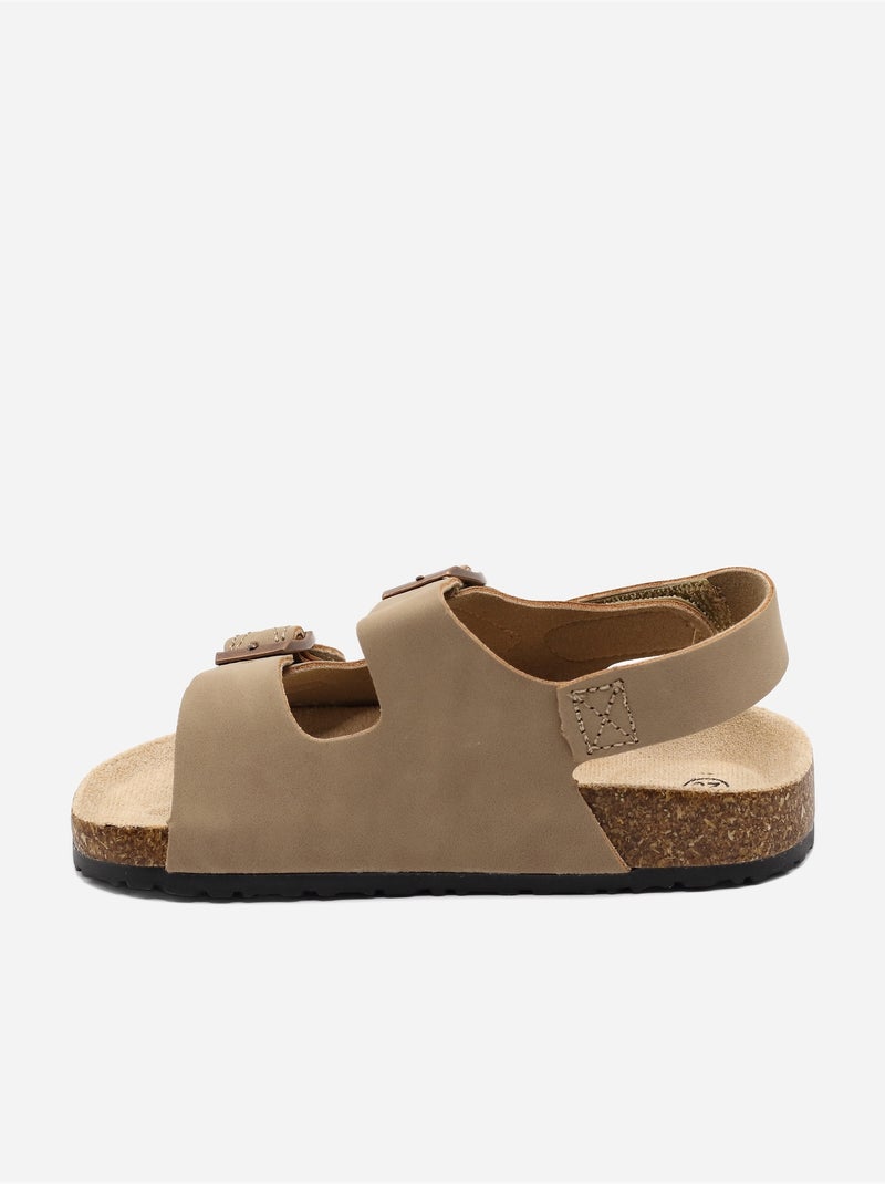 Sandali con chiusura a velcro Tortora - Kiabi