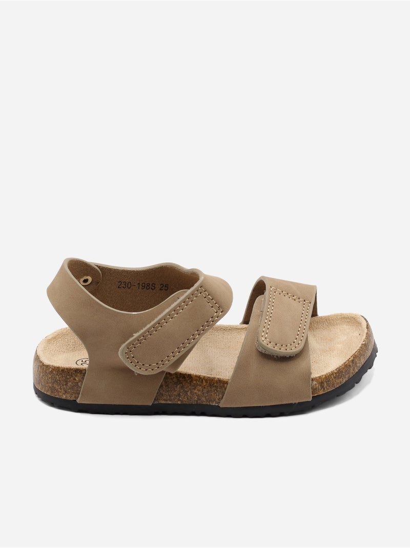 Sandali con chiusura a velcro Tortora - Kiabi