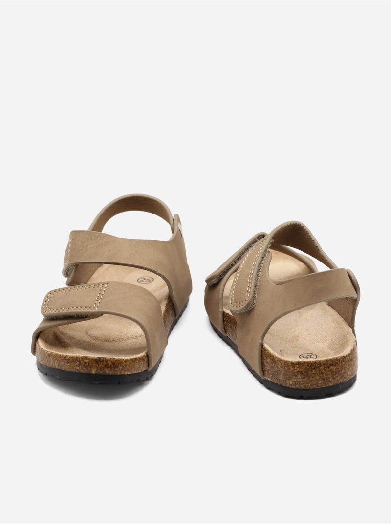Sandali con chiusura a velcro Tortora - Kiabi