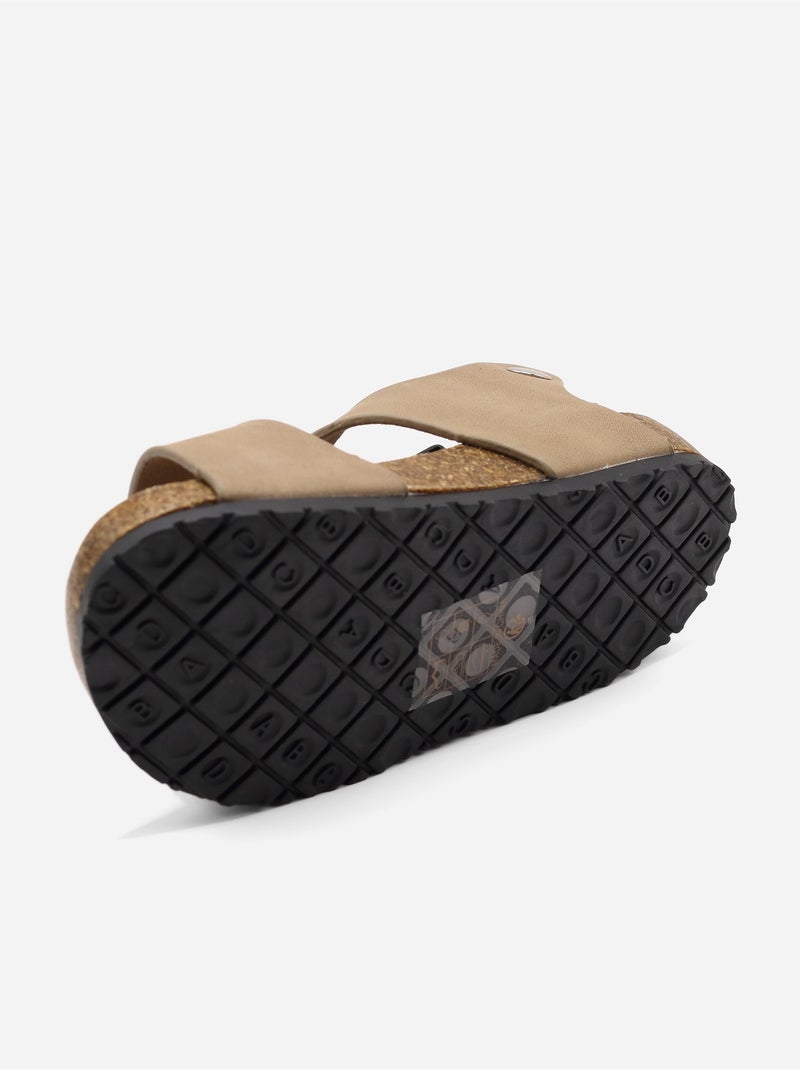 Sandali con chiusura a velcro Tortora - Kiabi