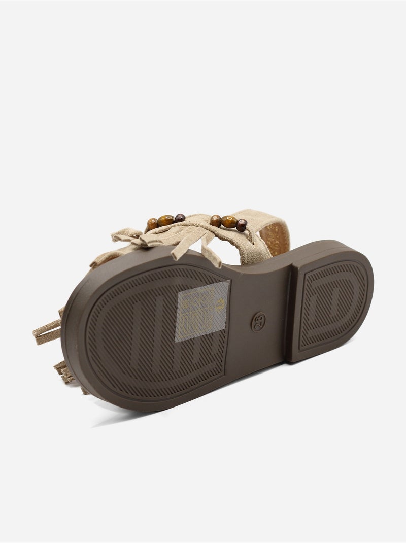 Sandali con chiusura a velcro Tortora - Kiabi