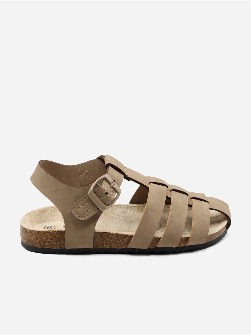 Sandali con chiusura a velcro Tortora - Kiabi