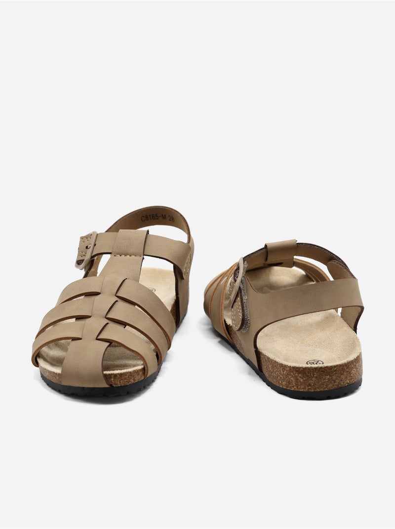 Sandali con chiusura a velcro Tortora - Kiabi