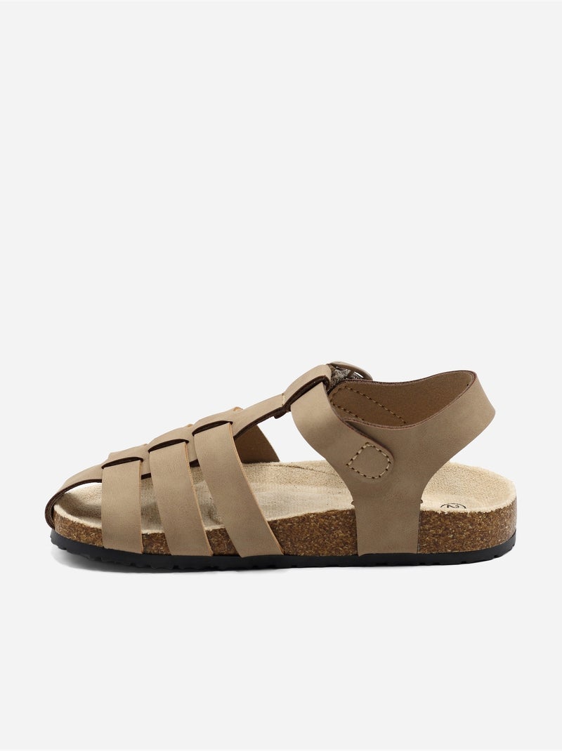 Sandali con chiusura a velcro Tortora - Kiabi