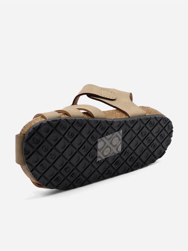 Sandali con chiusura a velcro Tortora - Kiabi