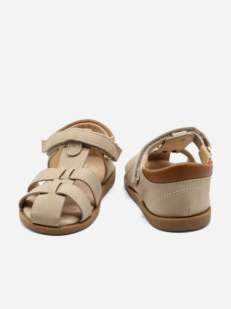Sandali con chiusura a velcro Tortora - Kiabi