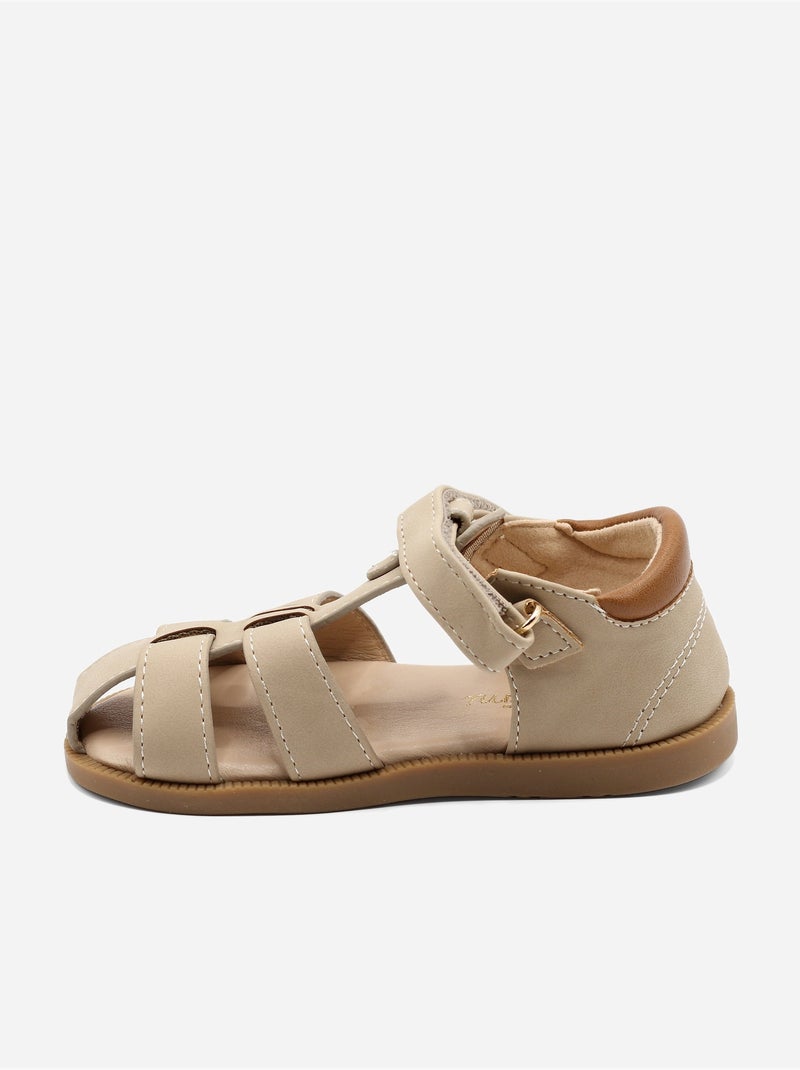 Sandali con chiusura a velcro Tortora - Kiabi