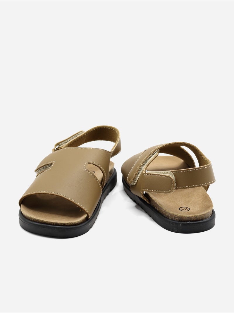 Sandali con chiusura a velcro Tortora - Kiabi