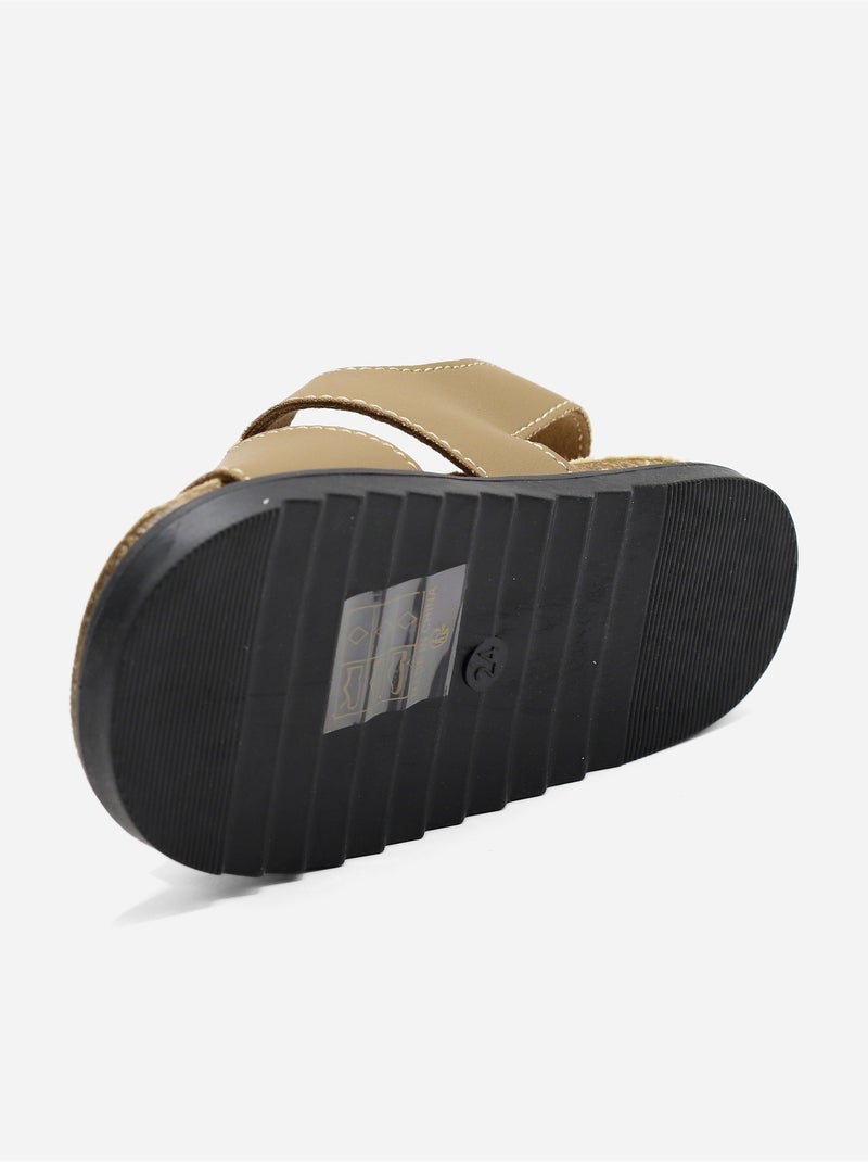 Sandali con chiusura a velcro Tortora - Kiabi