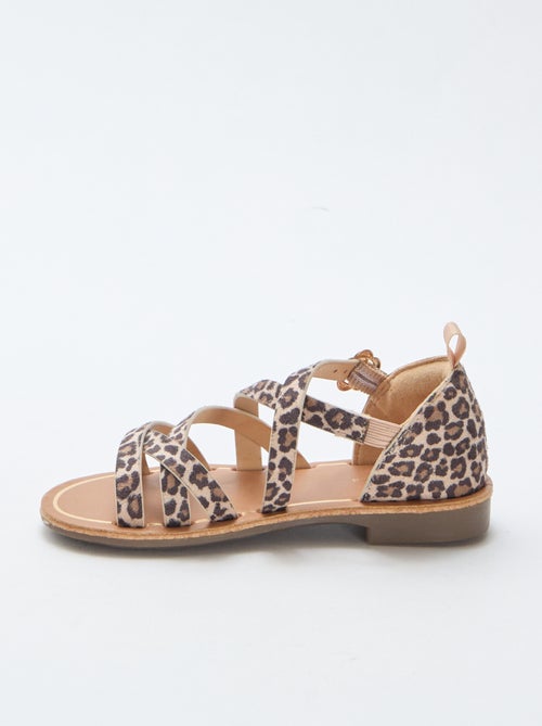 Sandali con cinturini a fantasia leopardata - Kiabi