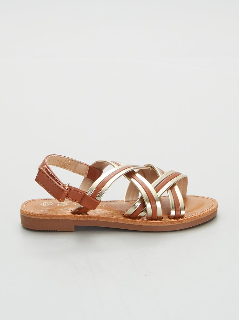 Sandali con cinturini cammello - Kiabi