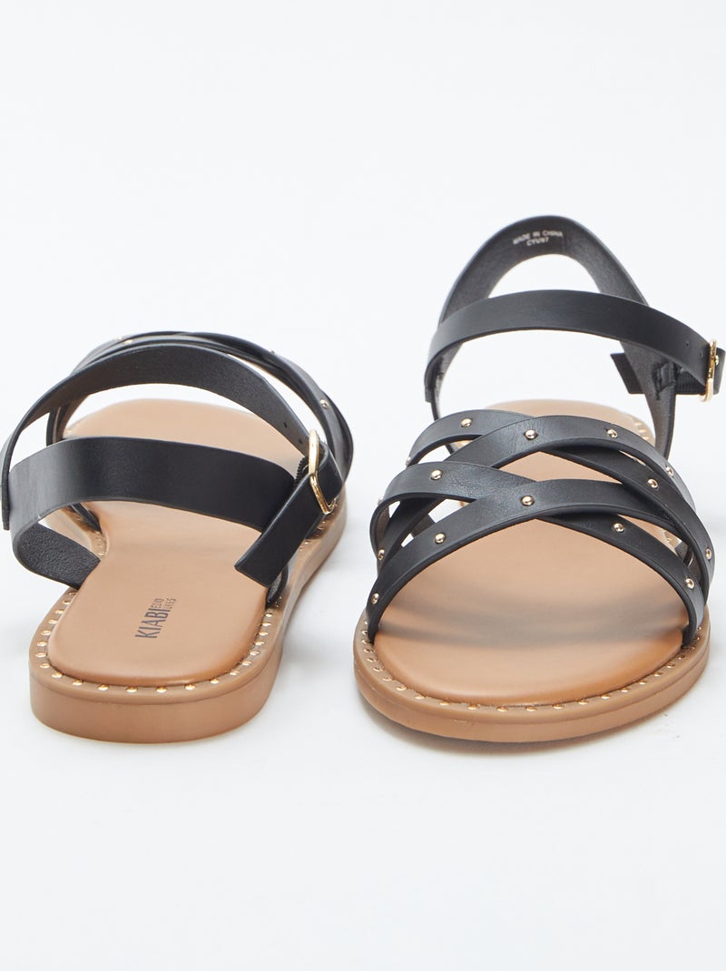 Sandali con cinturini con borchie NERO - Kiabi