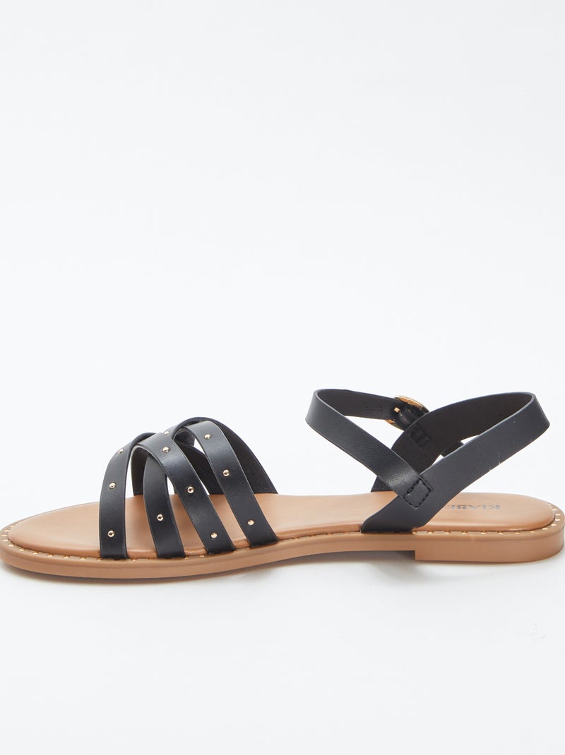 Sandali con cinturini con borchie NERO - Kiabi
