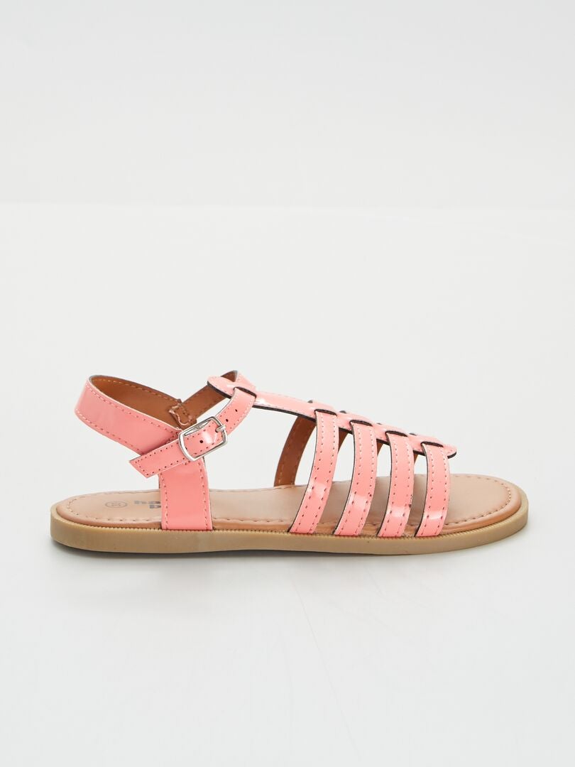 Sandali con cinturini corallo - Kiabi