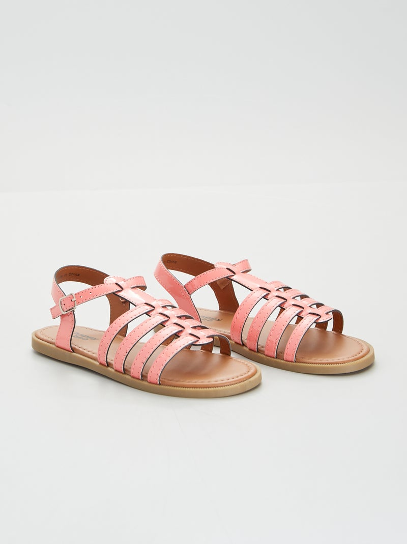 Sandali con cinturini corallo - Kiabi