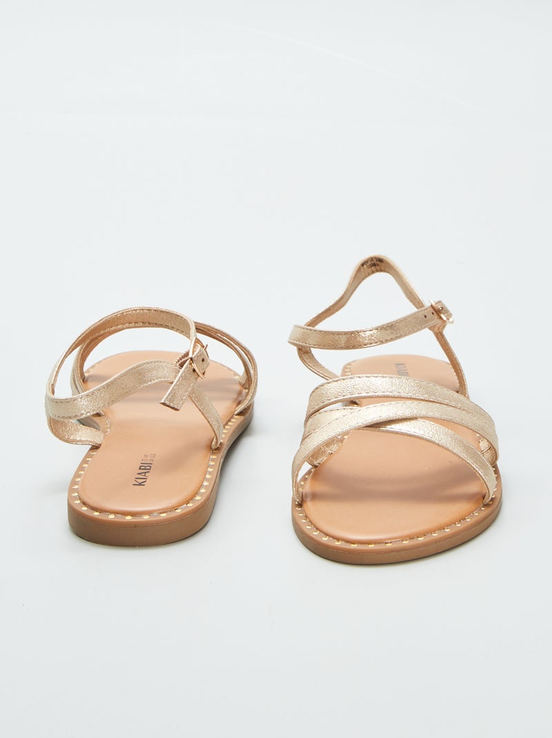 Sandali con cinturini dorati GIALLO - Kiabi