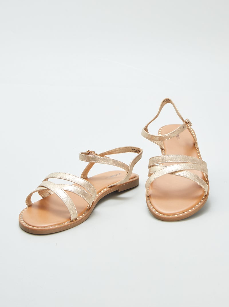 Sandali con cinturini dorati GIALLO - Kiabi