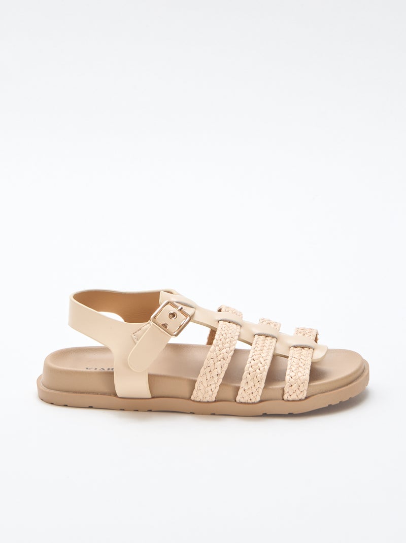 Sandali con cinturini in paglia Beige - Kiabi