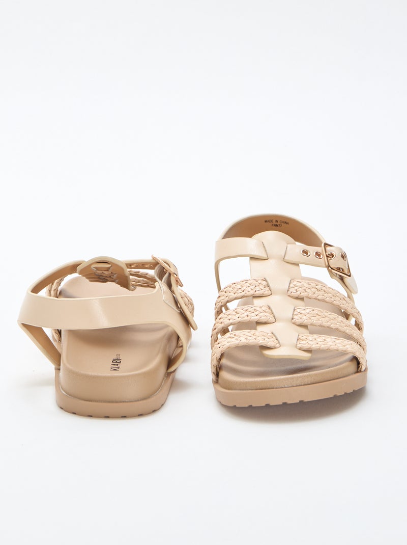 Sandali con cinturini in paglia Beige - Kiabi