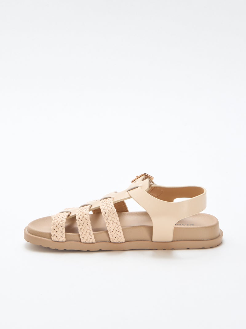 Sandali con cinturini in paglia Beige - Kiabi