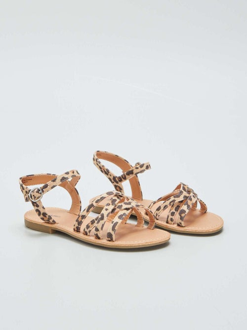 Sandali con cinturini incrociati - Stampa leopardata - Kiabi