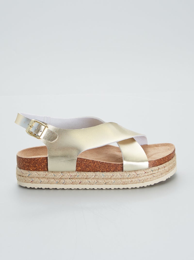 Sandali con cinturini incrociati BEIGE - Kiabi