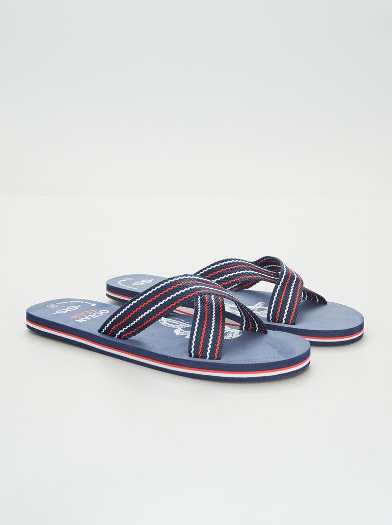 Sandali con cinturini incrociati blu navy - Kiabi