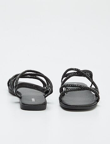 Sandali con cinturini incrociati e strass