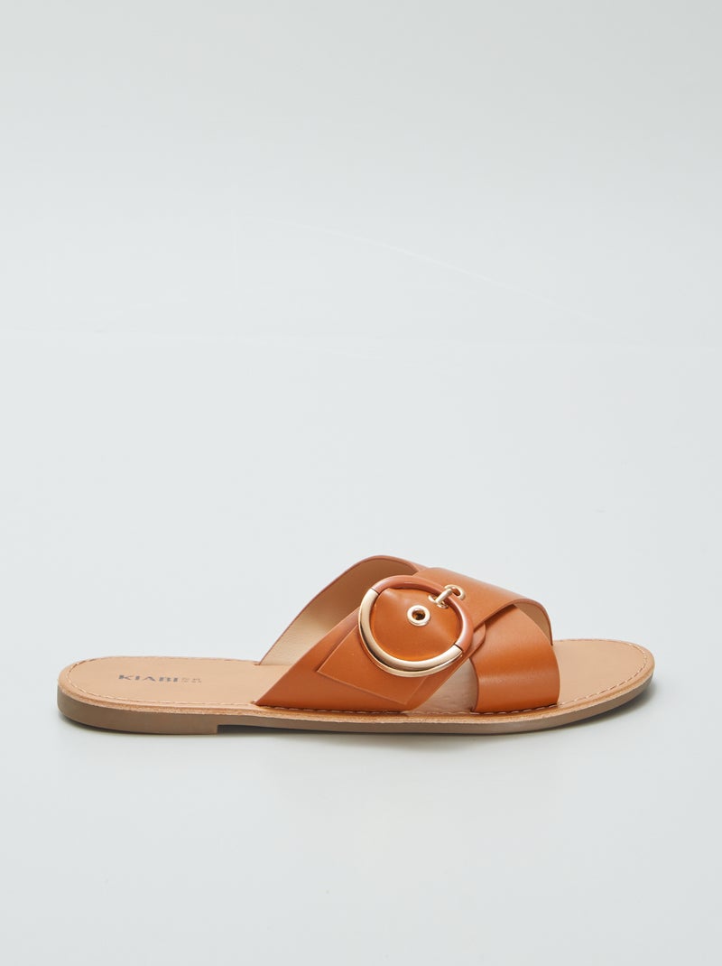 Sandali con cinturini incrociati MARRONE - Kiabi
