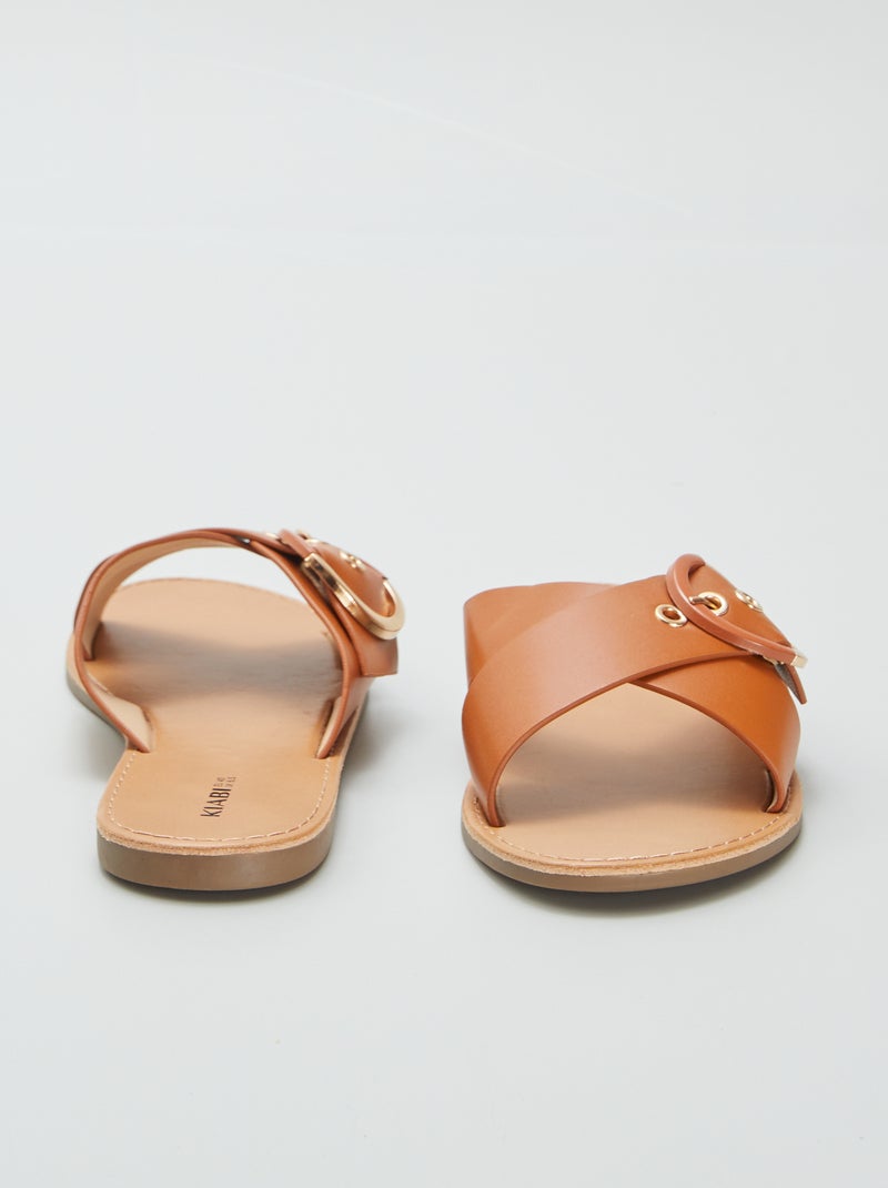 Sandali con cinturini incrociati MARRONE - Kiabi