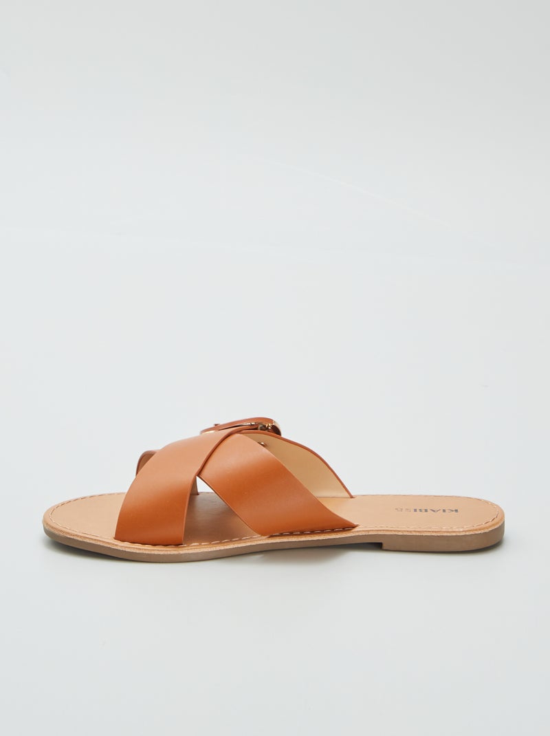 Sandali con cinturini incrociati MARRONE - Kiabi