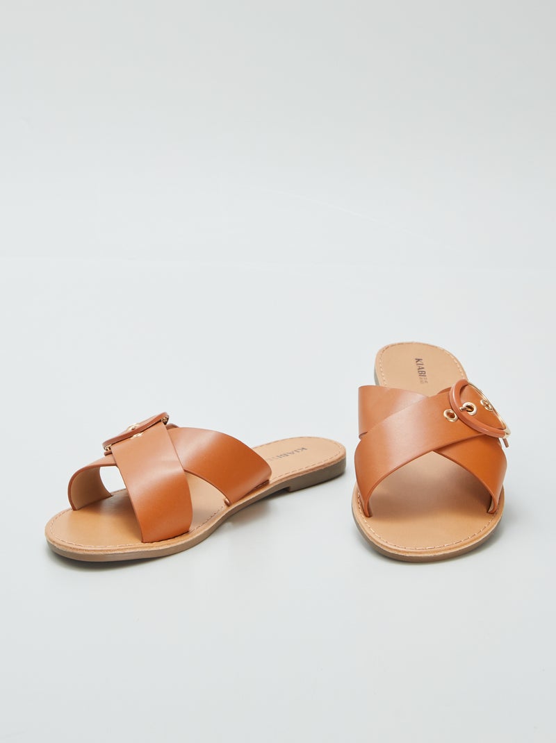 Sandali con cinturini incrociati MARRONE - Kiabi