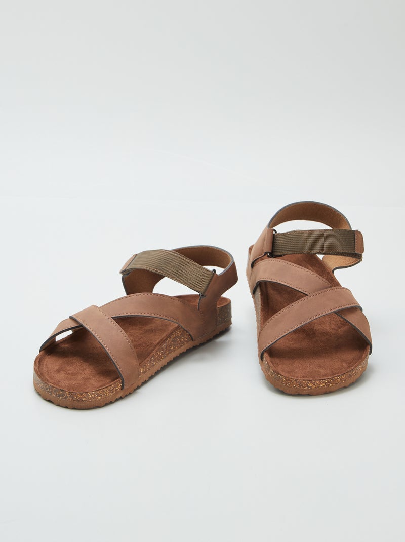 Sandali con cinturini incrociati MARRONE - Kiabi