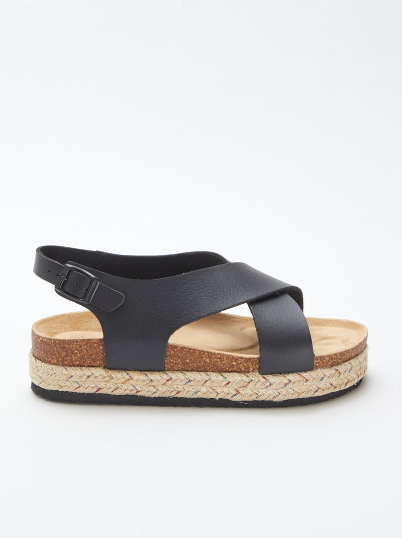 Sandali con cinturini incrociati NERO - Kiabi