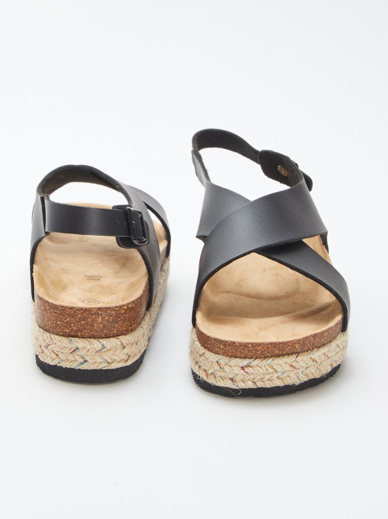 Sandali con cinturini incrociati NERO - Kiabi