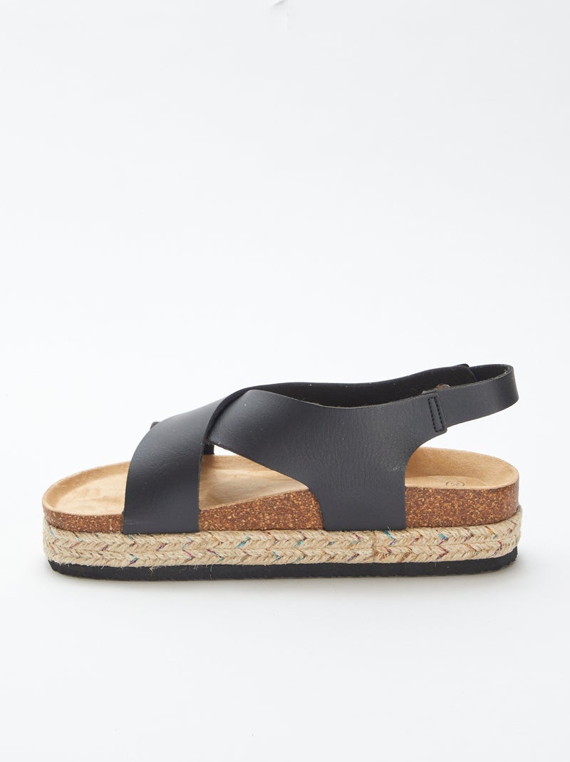 Sandali con cinturini incrociati NERO - Kiabi