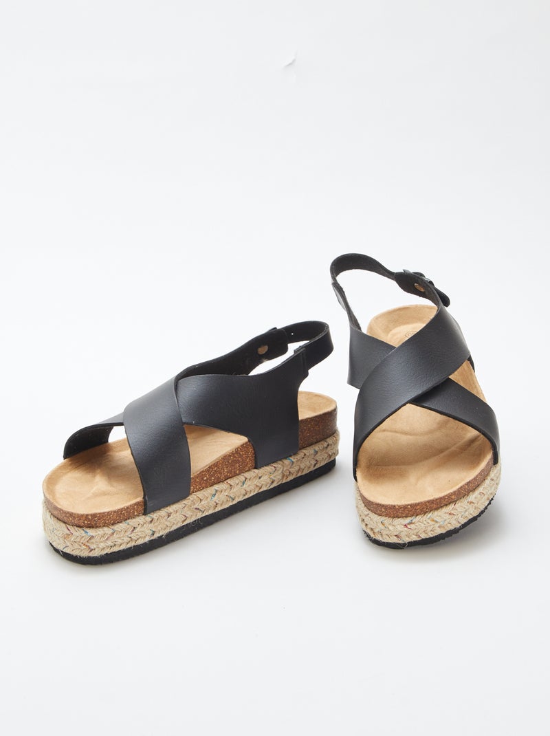 Sandali con cinturini incrociati NERO - Kiabi