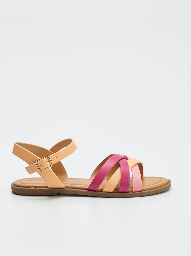 Sandali con cinturini incrociati ROSA - Kiabi