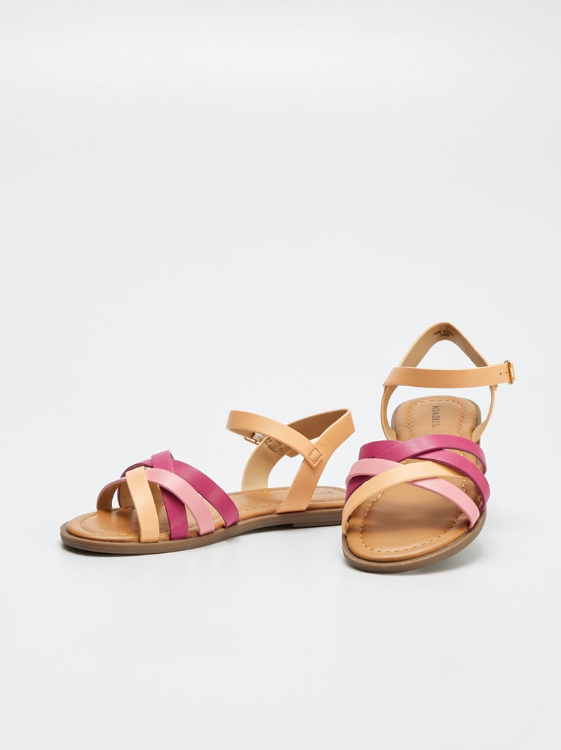 Sandali con cinturini incrociati ROSA - Kiabi