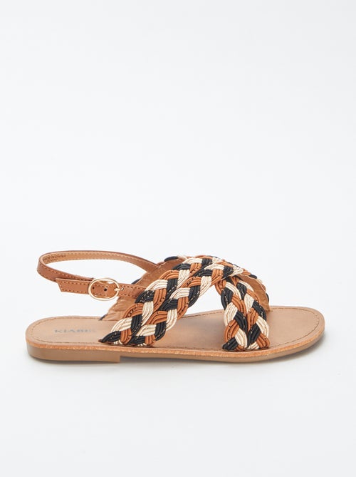 Sandali con cinturini incrociati tricolori - Kiabi
