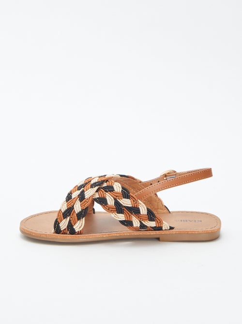 Sandali con cinturini incrociati tricolori - Kiabi