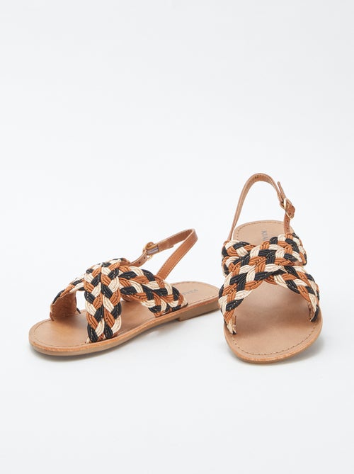 Sandali con cinturini incrociati tricolori - Kiabi