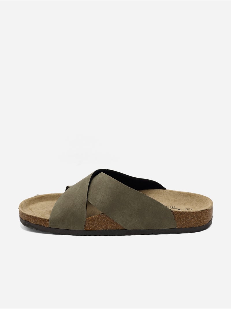 Sandali con cinturini incrociati Verde - Kiabi