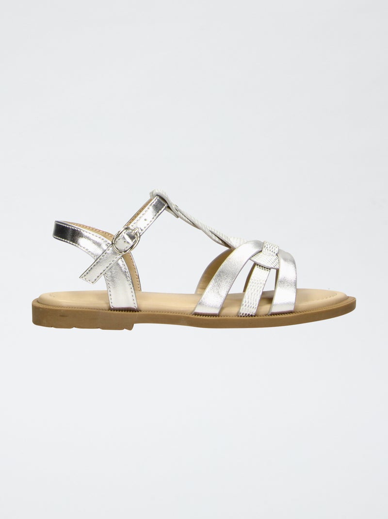 Sandali con cinturini intrecciati Grigio - Kiabi