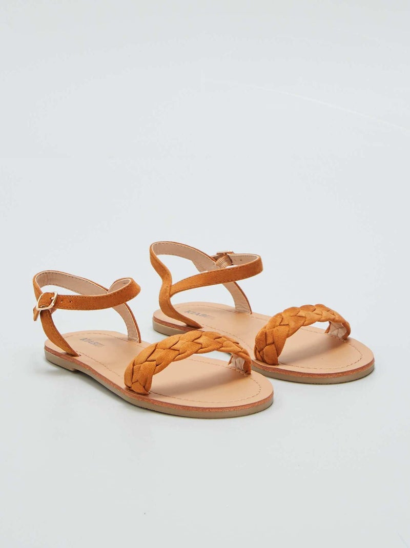 Sandali con cinturini intrecciati MARRONE - Kiabi
