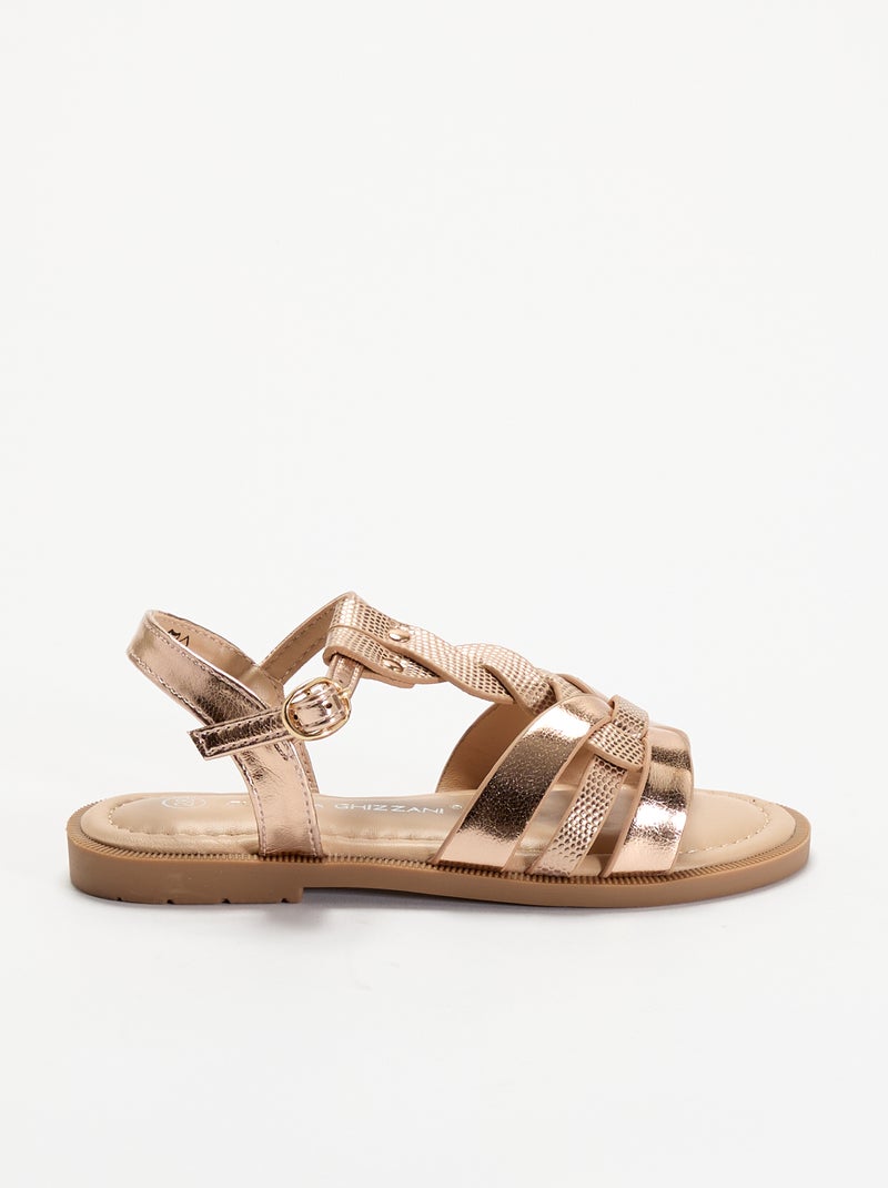 Sandali con cinturini intrecciati Rosa - Kiabi
