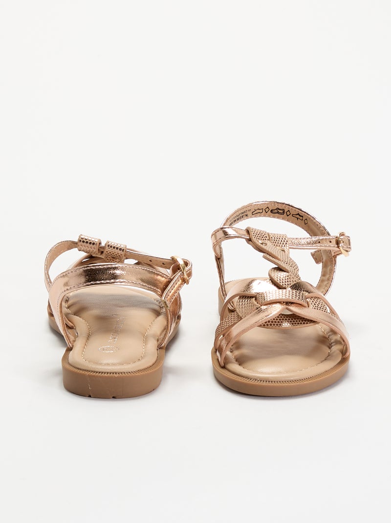 Sandali con cinturini intrecciati Rosa - Kiabi
