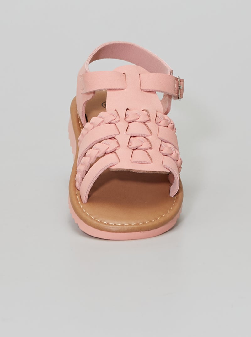 Sandali con cinturini intrecciati rosa - Kiabi