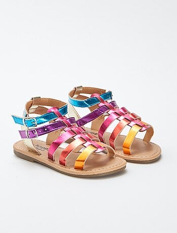 Sandali con cinturini multicolore